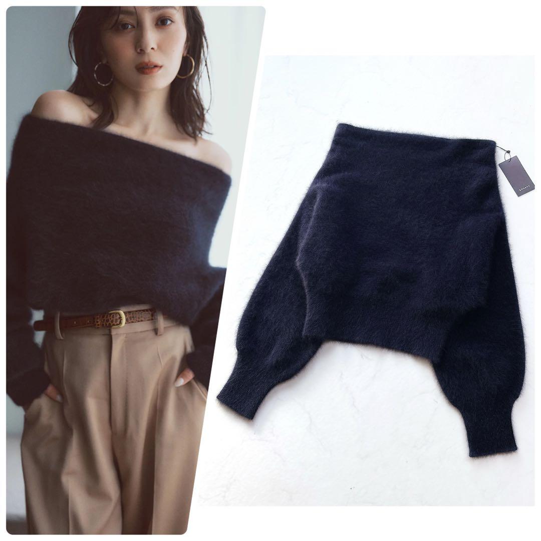 【anuans】25AW 新品　ラクーンフォックスオフショルニットプルオーバー