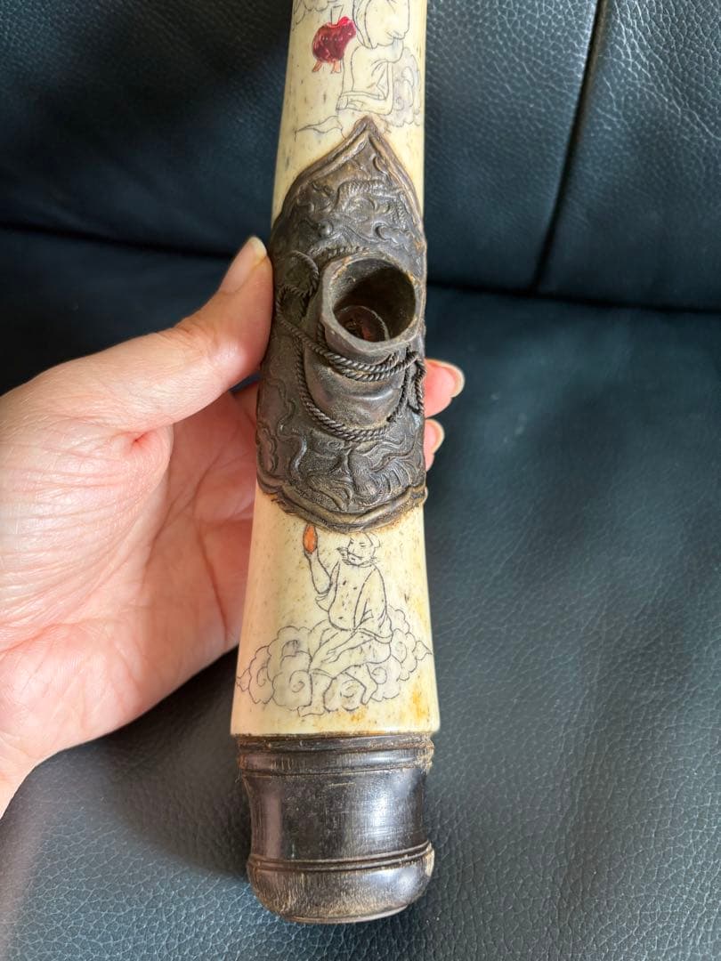 アンティーク 阿片 煙管 アヘンパイプ 煙管筒 中国骨董 中国古玩 古