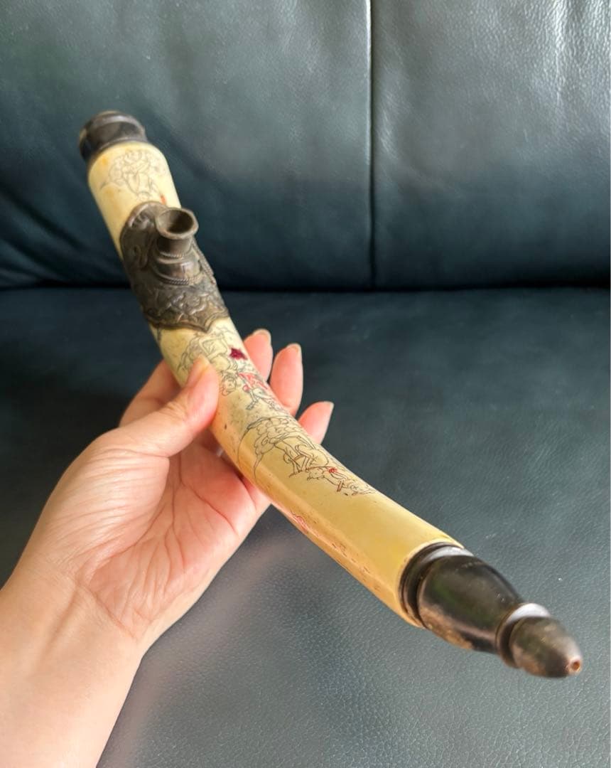 アンティーク 阿片 煙管 アヘンパイプ 煙管筒 中国骨董 中国古玩 古