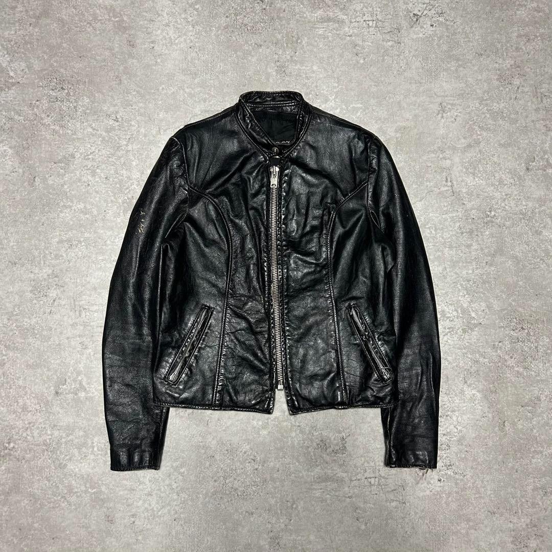 80s BROOKS USA製 シングル レザージャケット　本革 レザージャケット 1980年代 brooks ダブルのアメジャン しっとりとした