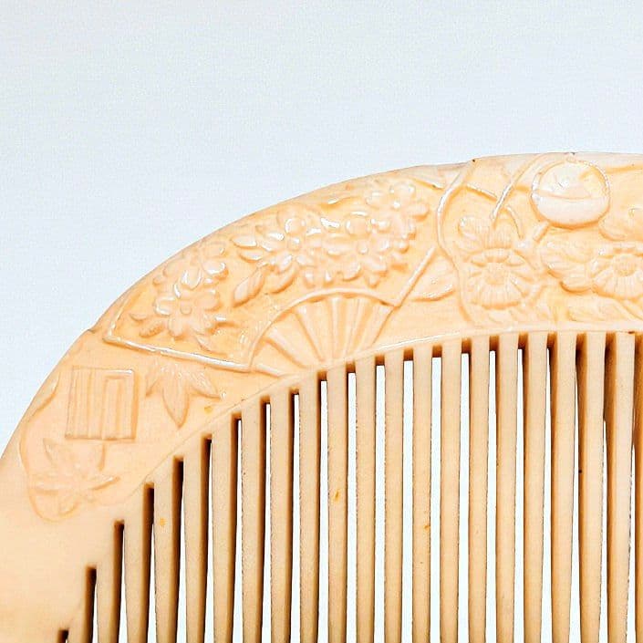 月形挿し櫛 極上 天然素材 和装小物 古美術品 骨董 アンティーク 希少