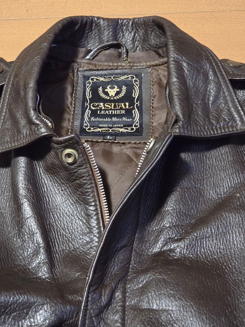 国産ビンテージ.レザージャケット. ミリタリーA2.日本製.L.