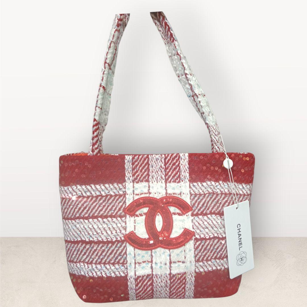 CHANEL チェック柄トートバッグ 新品未使用 1572.jpg