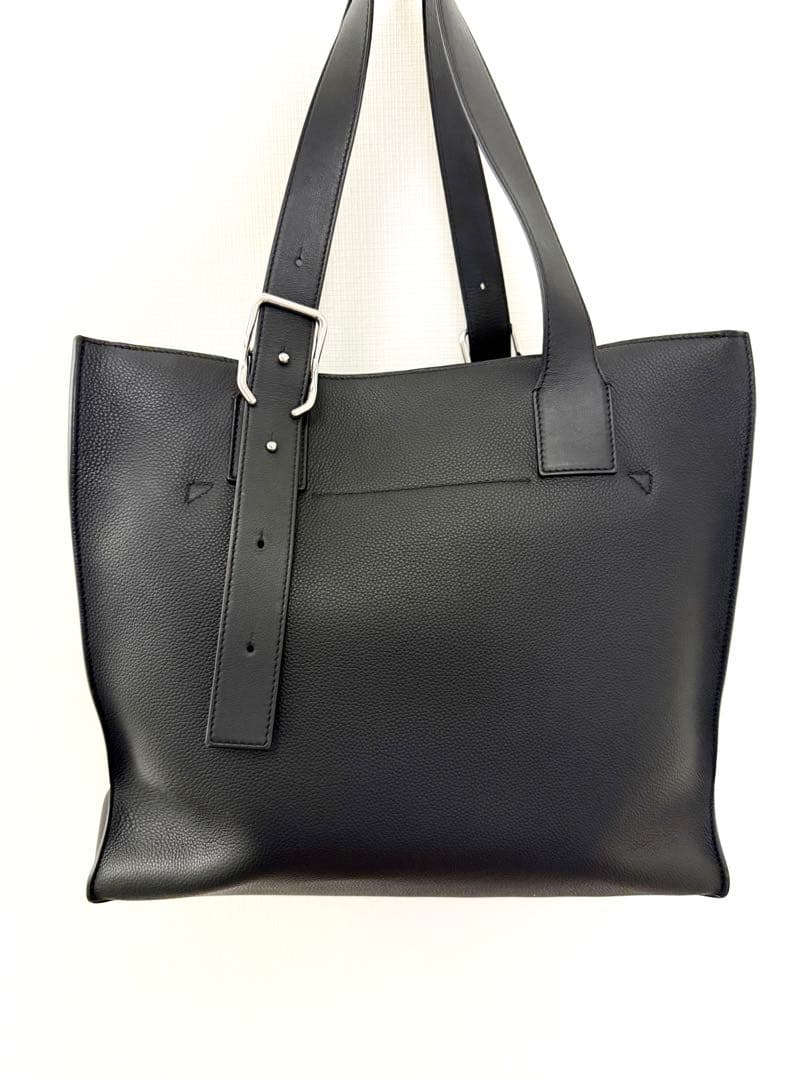ロエベ LOEWE バックルジッパートートバッグ ソフトグレインカーフ 黒
