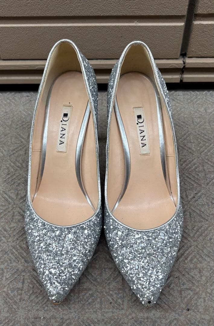 出品3/15まで】 Diana シルバーグリッター ハイヒール - メルカリ