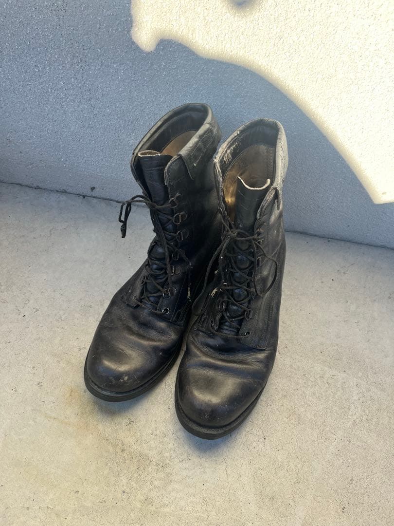 ミリタリーブーツ 黒 ハイカット 8 ブーツ メンズ ミリタリーブーツ サイドZIP付き コンバットブーツ