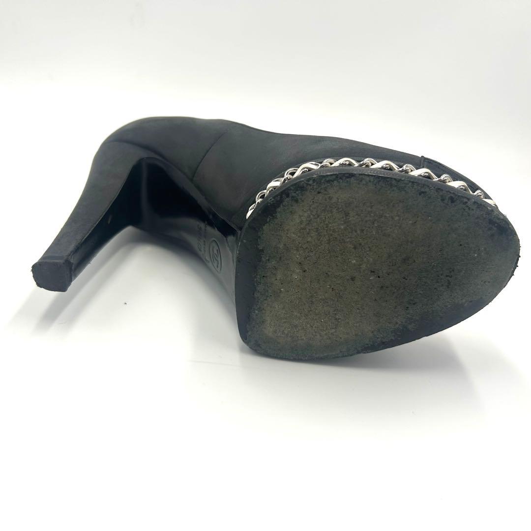 CHANEL シャネル パンプス ココマーク チェーン ブラック 23.5cm