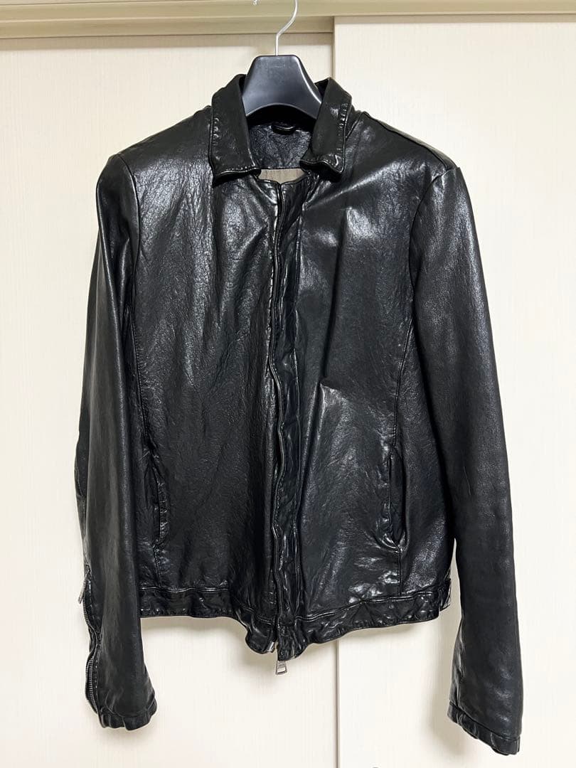 イタリア製 GIORGIO BRATO 46 レザーシングルライダース ブラック