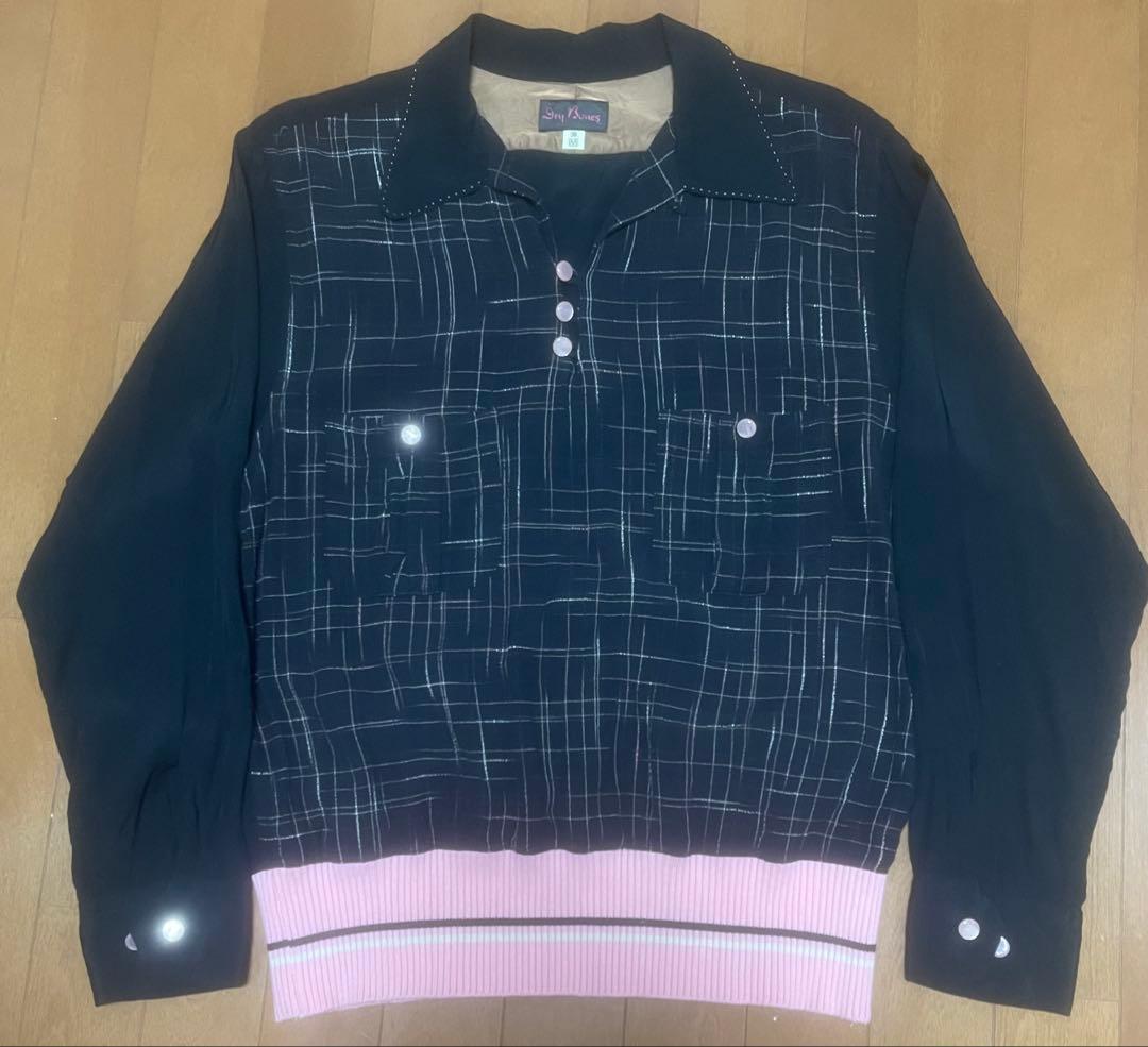 ドライボーンズ レーヨン プルオーバー シャツ 38 M 絣柄 ピンク