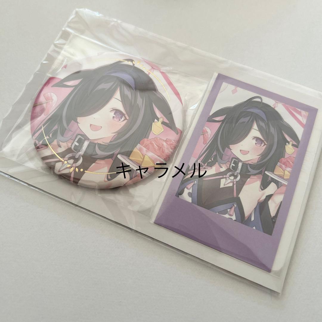 にじさんじ 誕生日グッズ 箔押し 缶バッジ チェキ風カード 夜牛詩乃