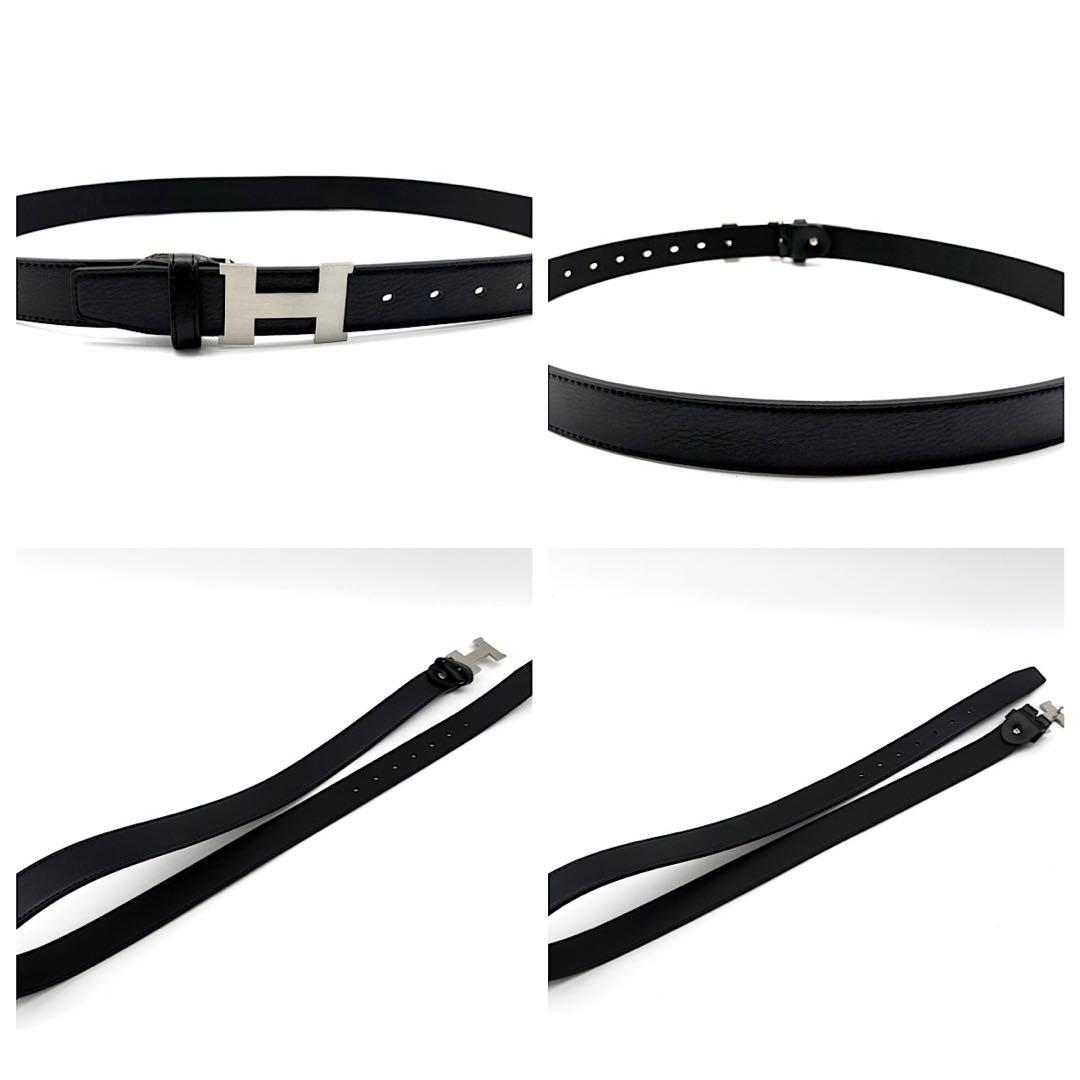 HERMES ベルト コンスタンス Hロゴ シルバー レザー 本革 ロゴバックル