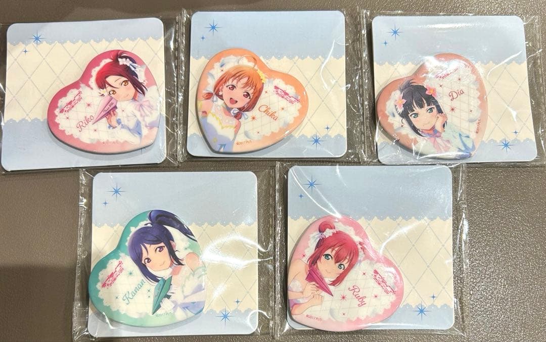 新品未開封】ラブライブハート型缶バッジ 5個セット モーリー