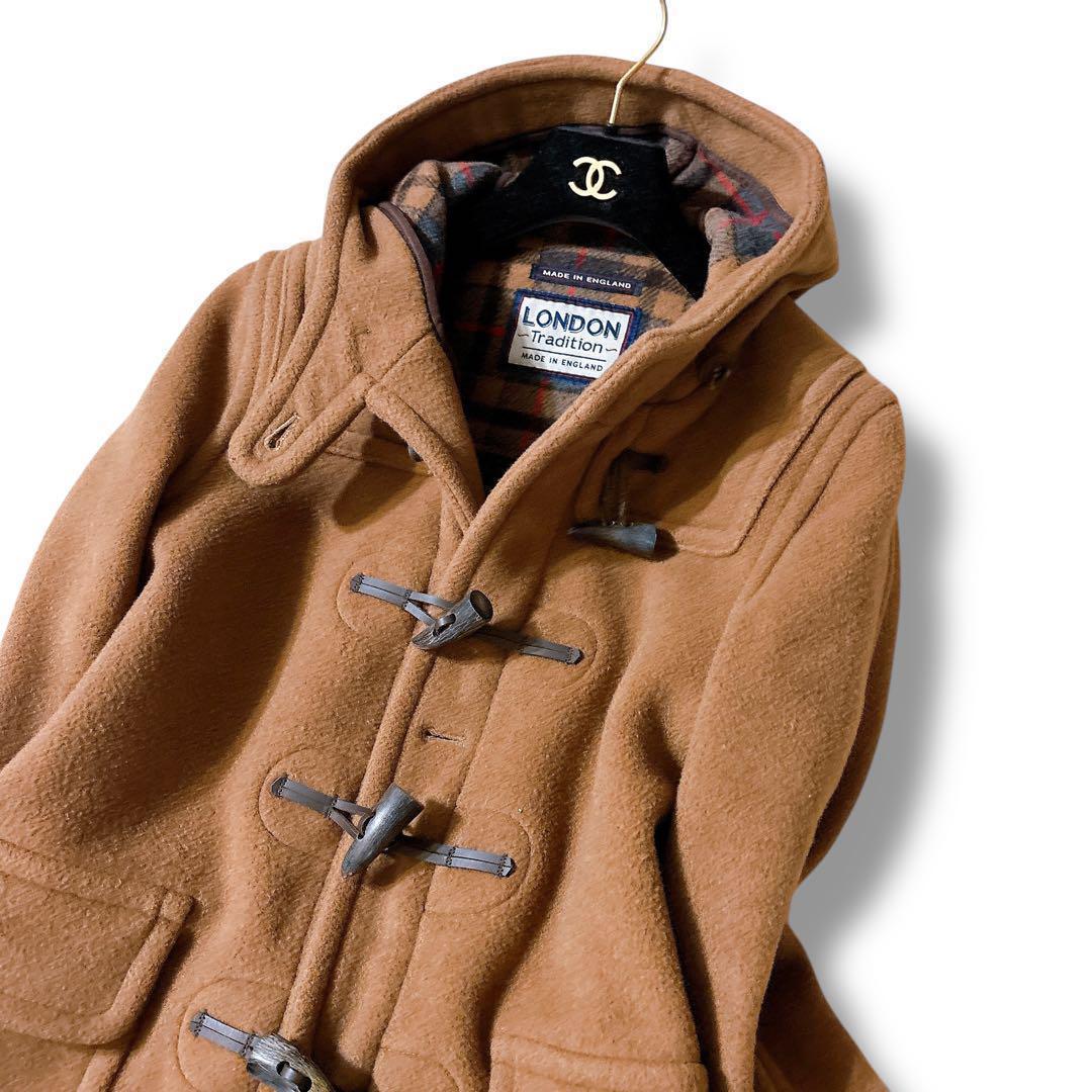 極美品 ロンドントラディション ダッフルコート ブラウン チェック