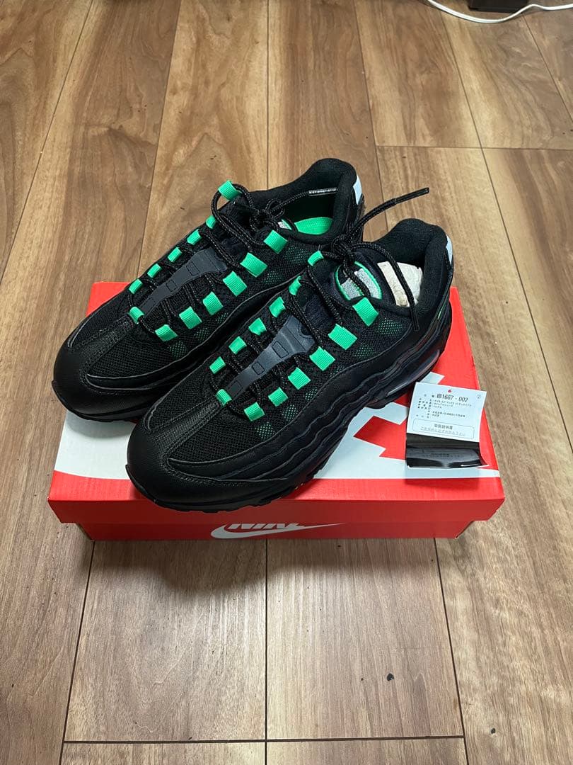靴 NIKE AIR MAX 95 OG BLACK/GREEN SHOCK