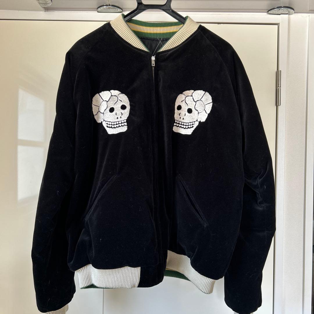 スカル・ドラゴン刺繍スカジャン