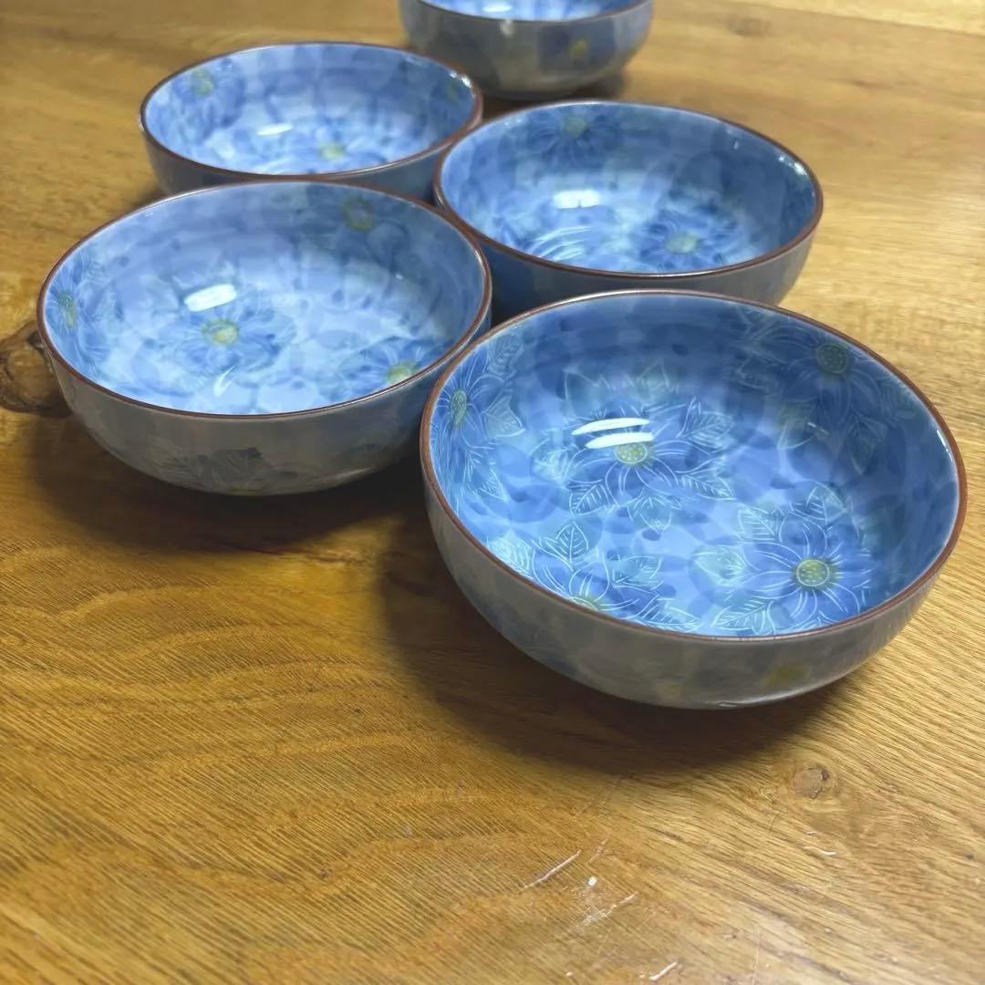 値下げ】有田焼清峰窯 青い花柄 陶器の器4個セット レトロ食器 - メルカリ