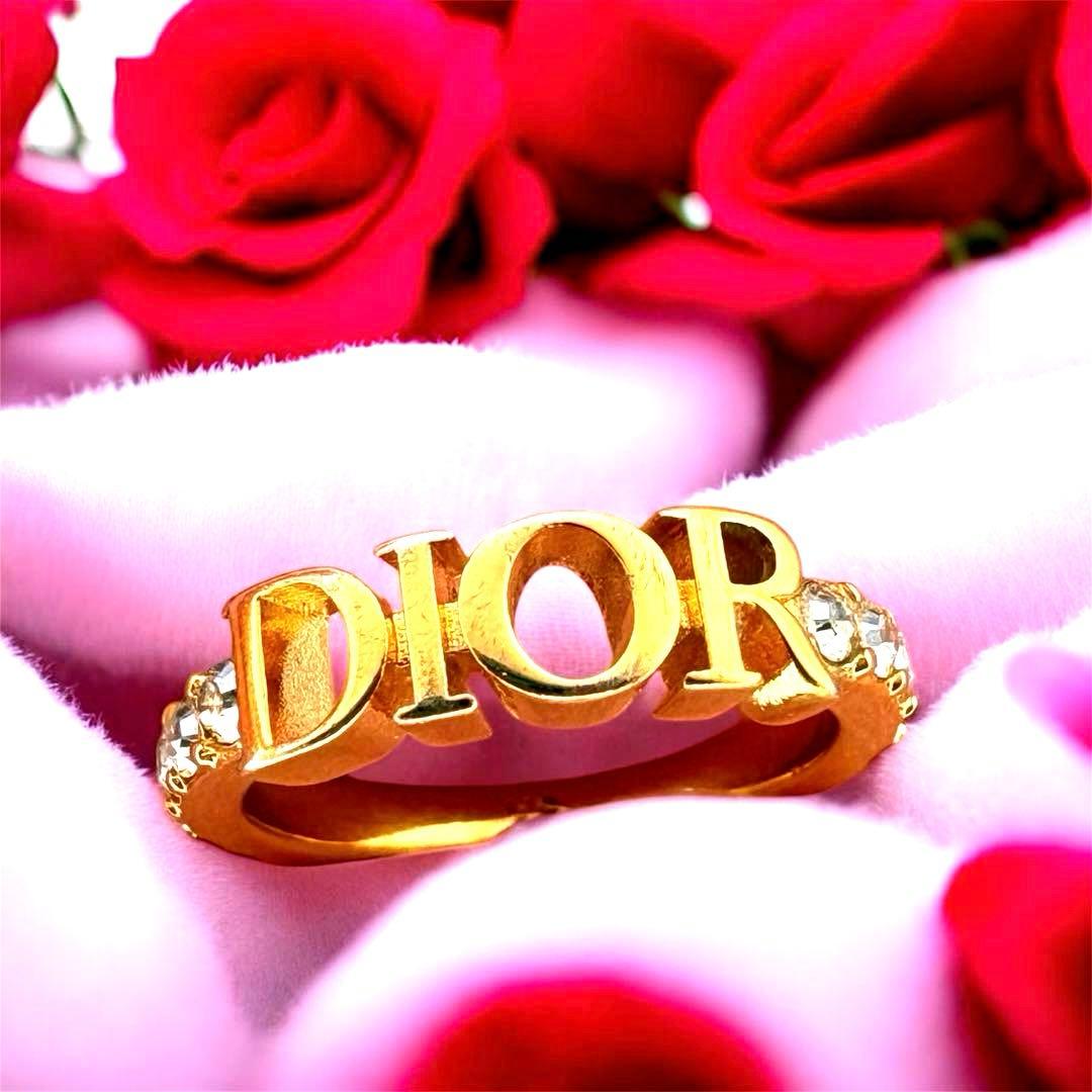 M*I様 【Dior 】ゴールド ロゴリング クリスタル装飾