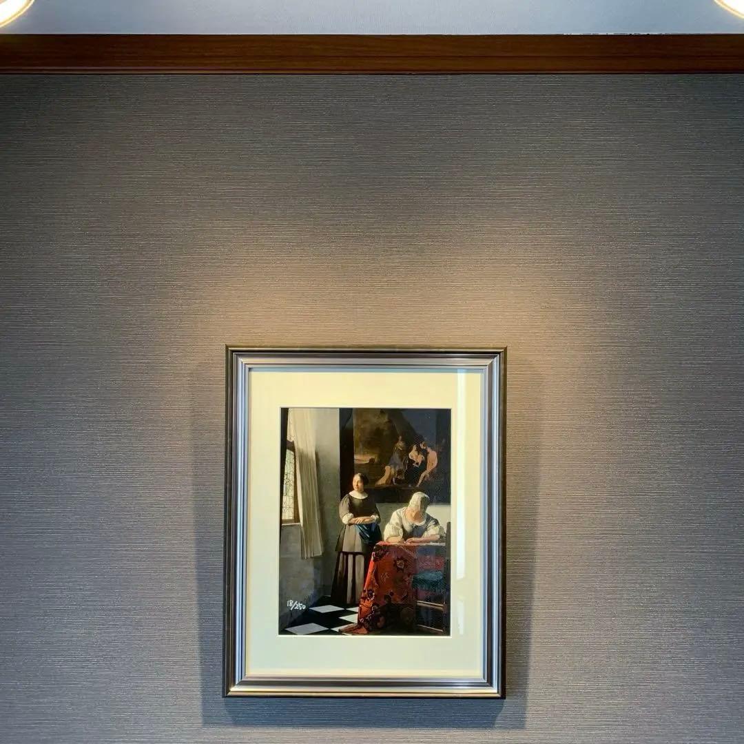 ヨハネス・フェルメール 「手紙を書く女と召使い」 18/250 シルク