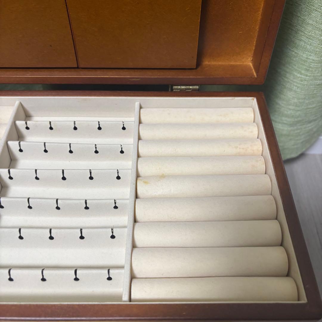 三面鏡付き 木製ジュエリーボックス 6段引き出し アクセサリーボックス