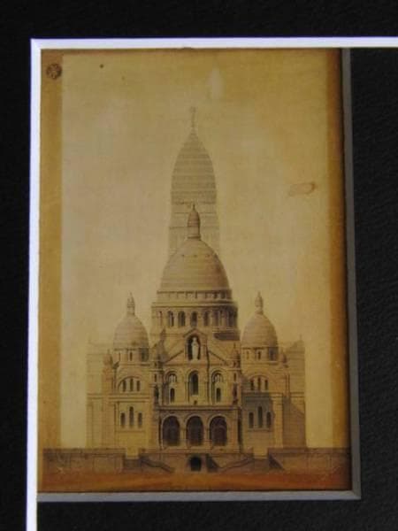 サクレ＝クール聖堂設計コンクール応募作品；正面立面図、希少な画集より