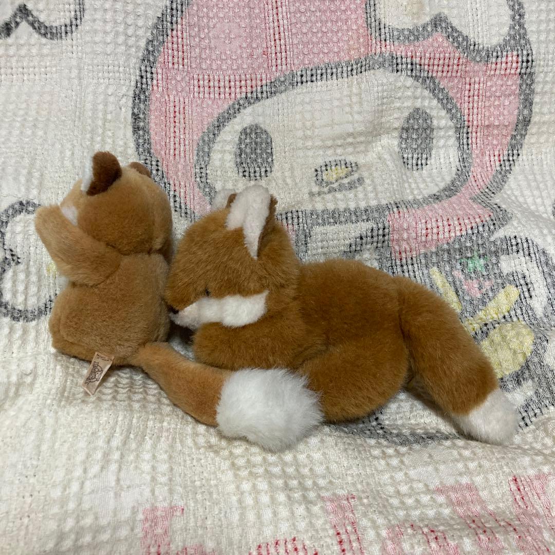 ぬいぐるみの三英 キタキツネ きつね ぬいぐるみ 2コセット 中古品