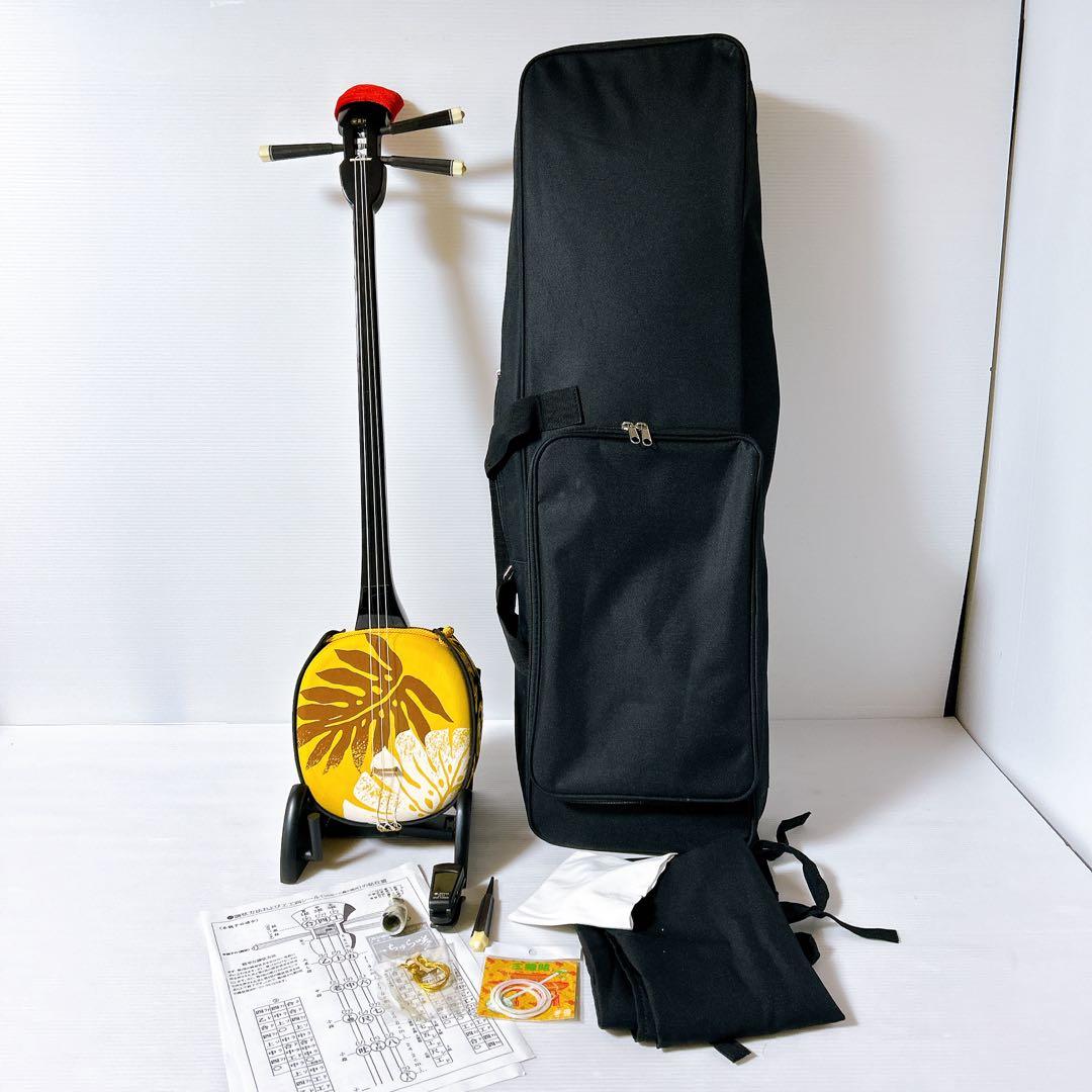 沖縄　三線　初心者向けセット　大栄工芸　ソフトケース付き　付属品多数 三線セット 沖縄三線初心者A 11点セット（人工皮＋ソフトケース）沖縄