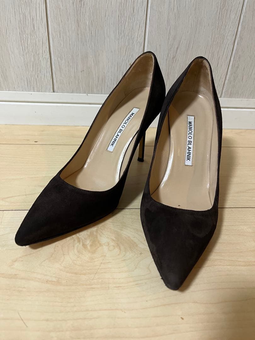 マノロブラニク　MANOLO BLAHNIK ブラウンスエード ハイヒール　36