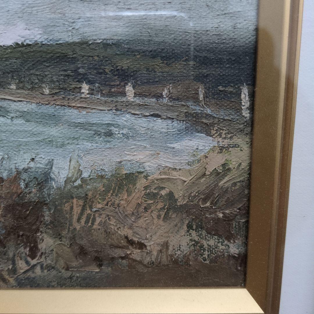 本間敏夫の「稚内郊外より宗谷岬を眺める」／海岸線の風景です