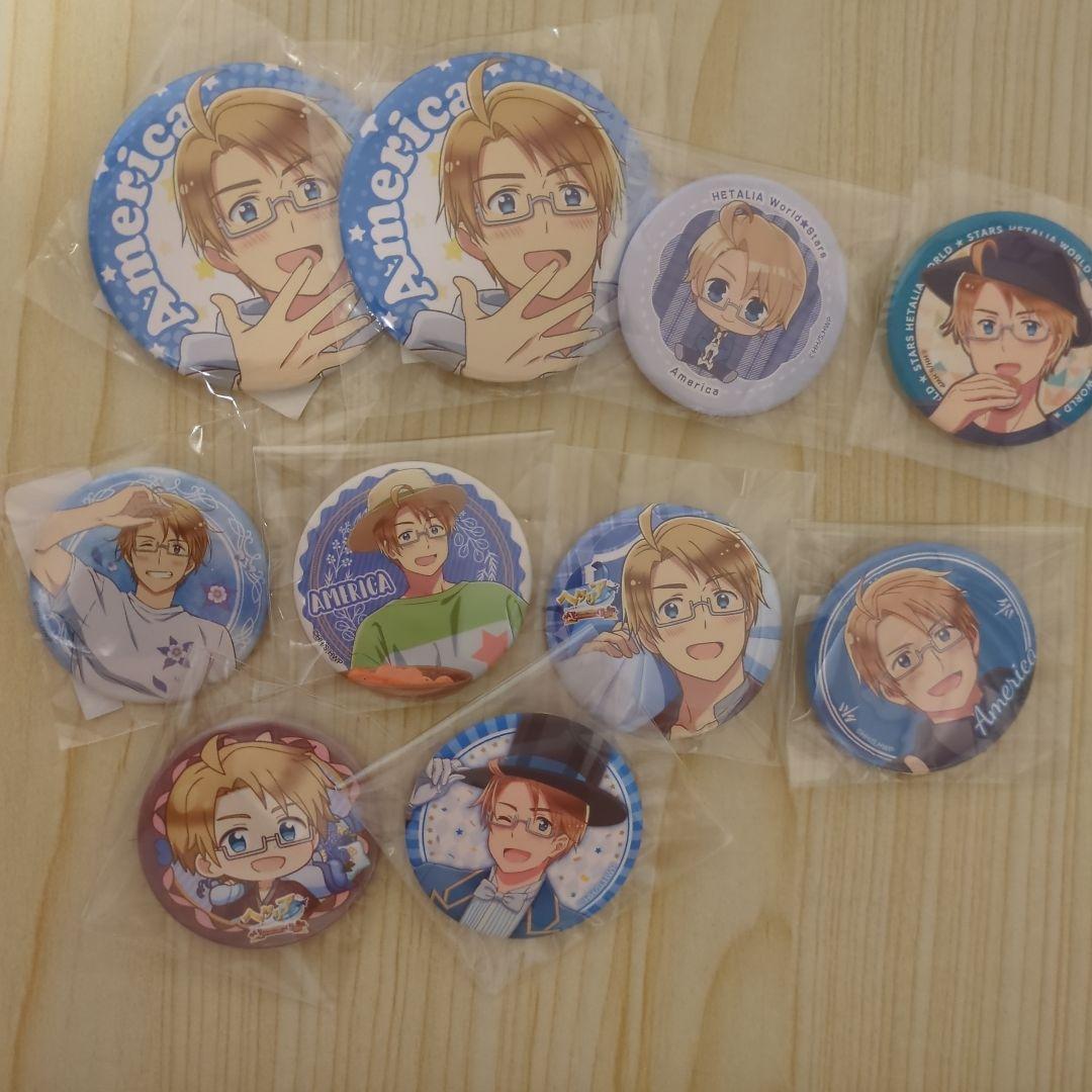 ヘタリアアメリカ キャラクター 缶バッチ 10個セット - メルカリ