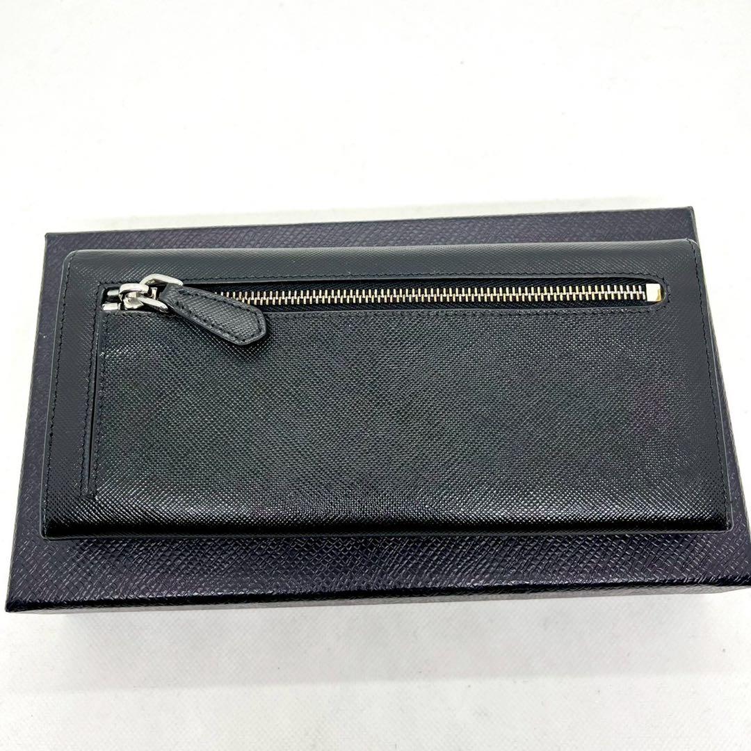 ◇箱・ギャラ付き/極美品◇PRADA 三角ロゴ サフィアーノ 二つ折り 長