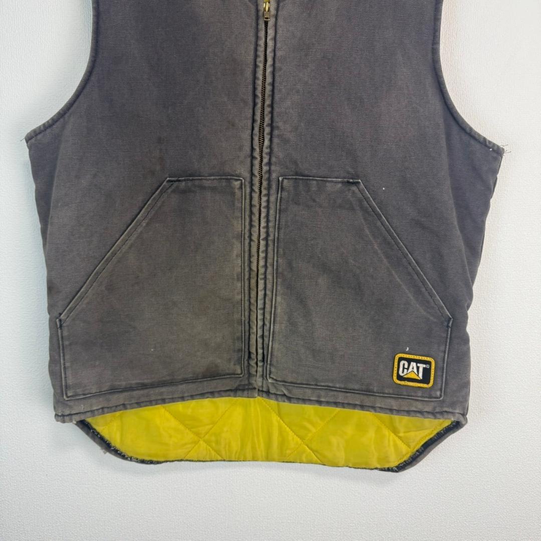 CAT キャタピラー ワークベスト 中綿 ダック地 古着 アメカジ ワーク系