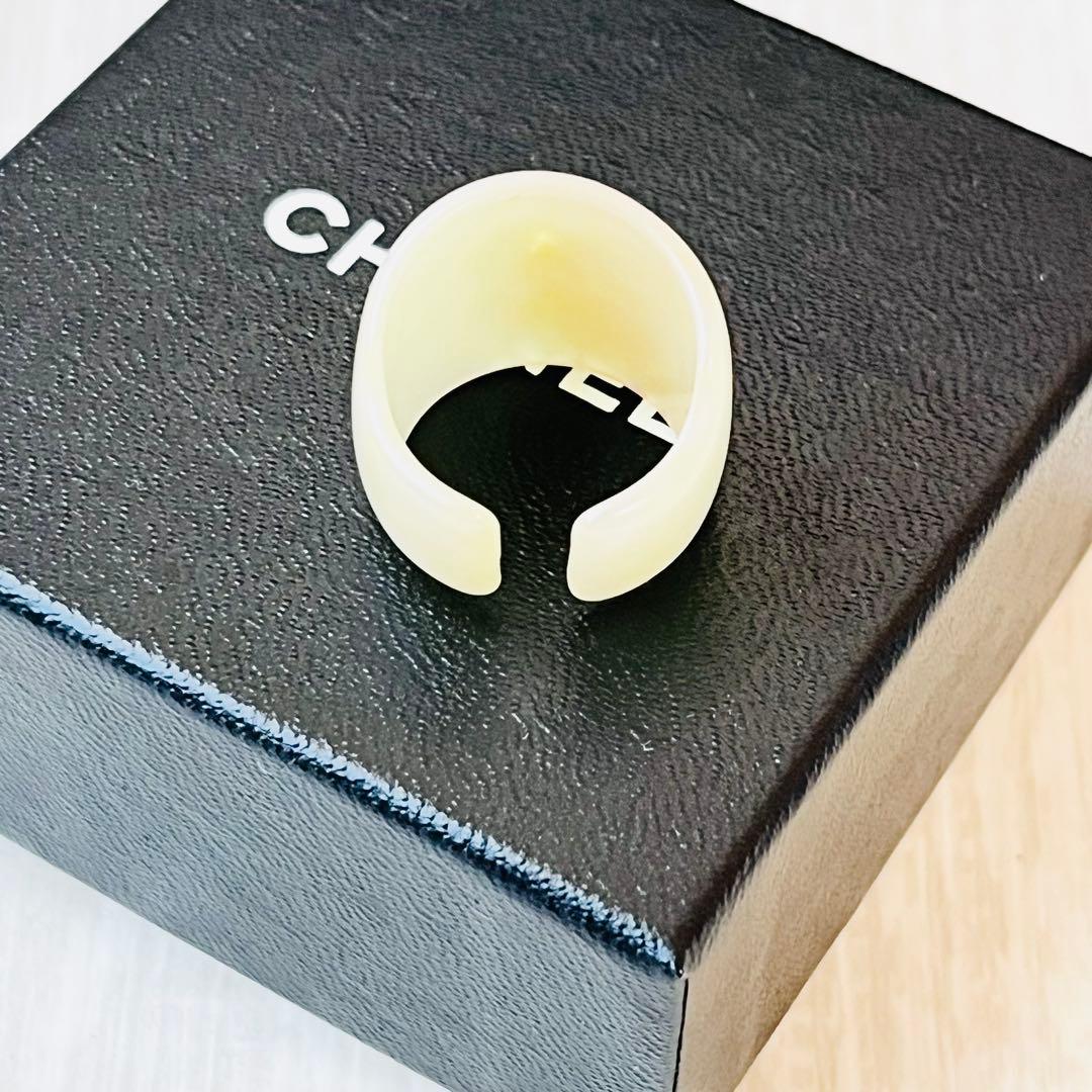 ヴィンテージ CHANEL ホワイトパール オーロラ リング ココマーク 指輪