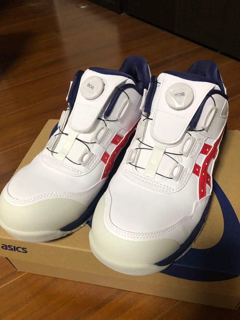零*様 ASICS BOAシステム安全靴 ホワイト/レッド/ネイビー　【本日限定