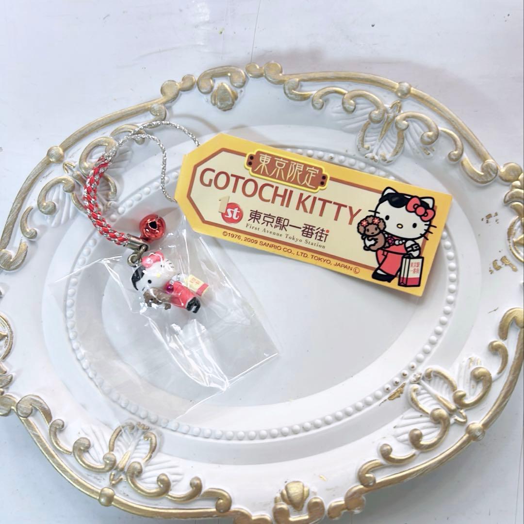 ハローキティ 東京駅一番街　根付ストラップ 赤 ご当地キティ東京限定浅草ハローキティ 人力車 根付ストラップ｜Yahoo