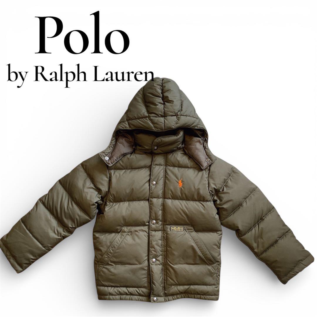 【美品】ポロラルフローレン ダウンジャケット カーキ 90s Sサイズ 肉厚