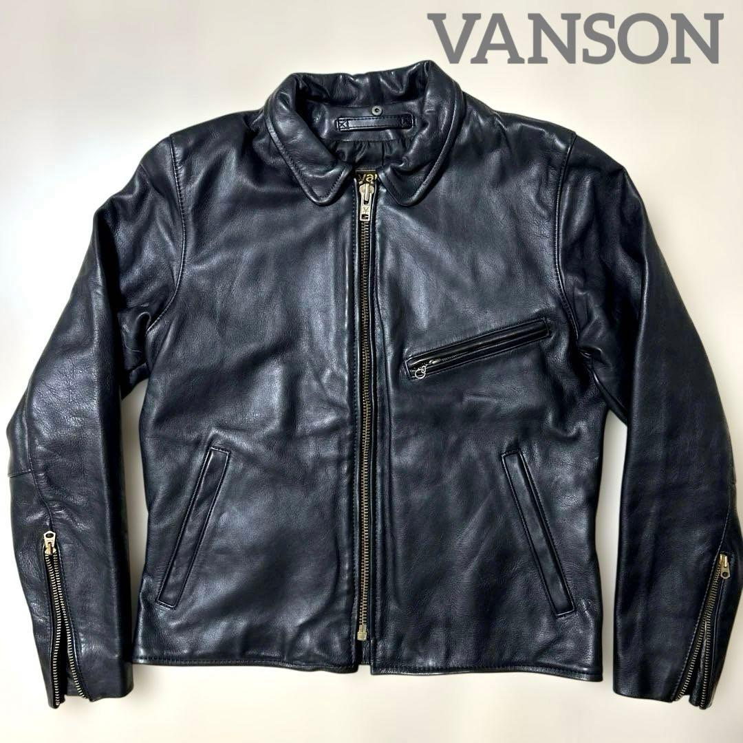 Vanson バンソン　シングルライダースジャケットUSA製ブラック黒サイズ40