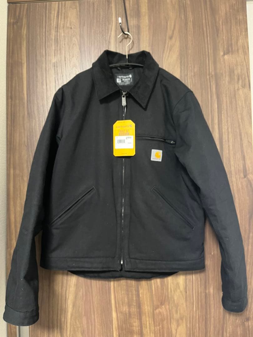 早い者勝ち ブラック デトロイトジャケット ダック地 S カーハート