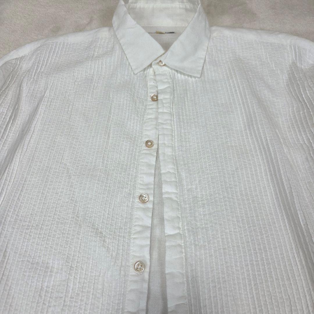 45rpm コットンシャツ ピンタック 白 サイズ3 L