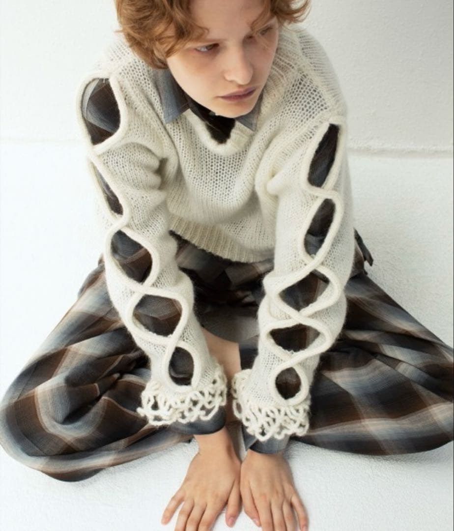 トップス Open Cable Sweater Open Heart Keyhole Cable Knit Turtleneck Sweater