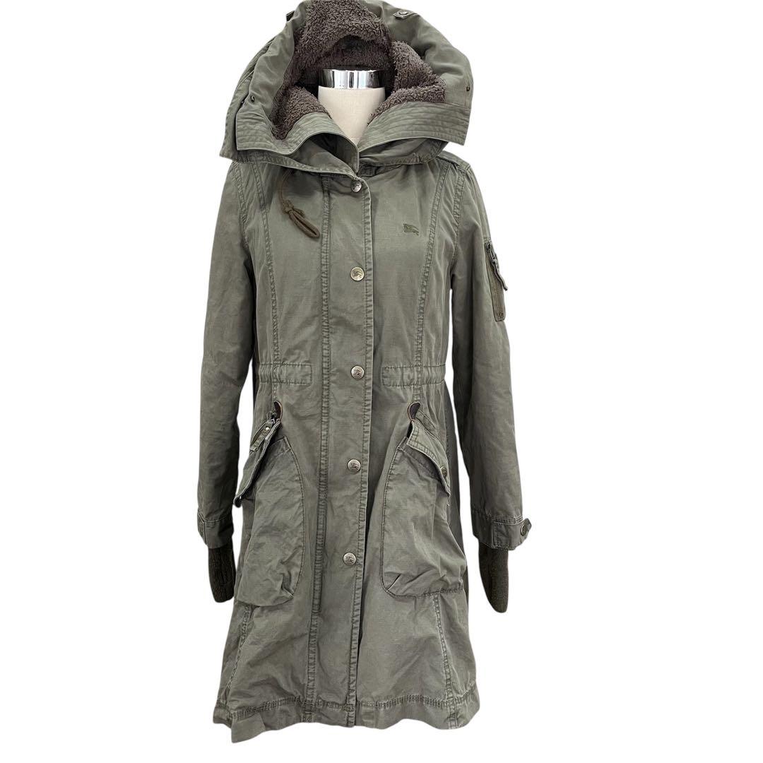 バーバリーブルーレーベル　ミリタリーコート　サイズ38 カーキ