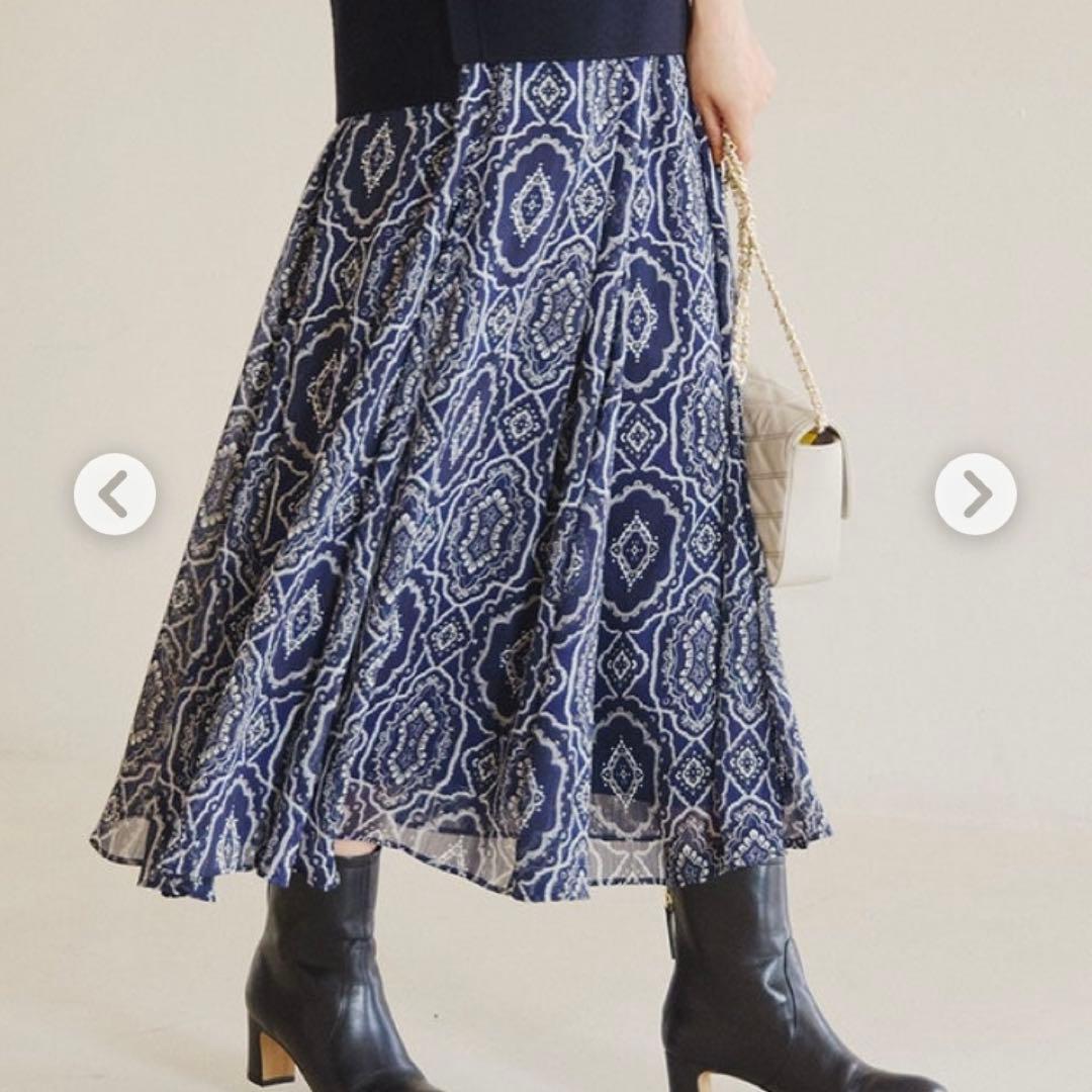 23区 オーナメントプリントギャザースカート　2024