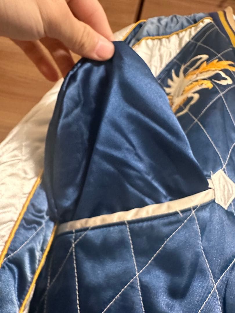 ジ*ン様 希少 ヴィンテージ スカジャン 別珍 鷲刺繍 リバーシブル 80s