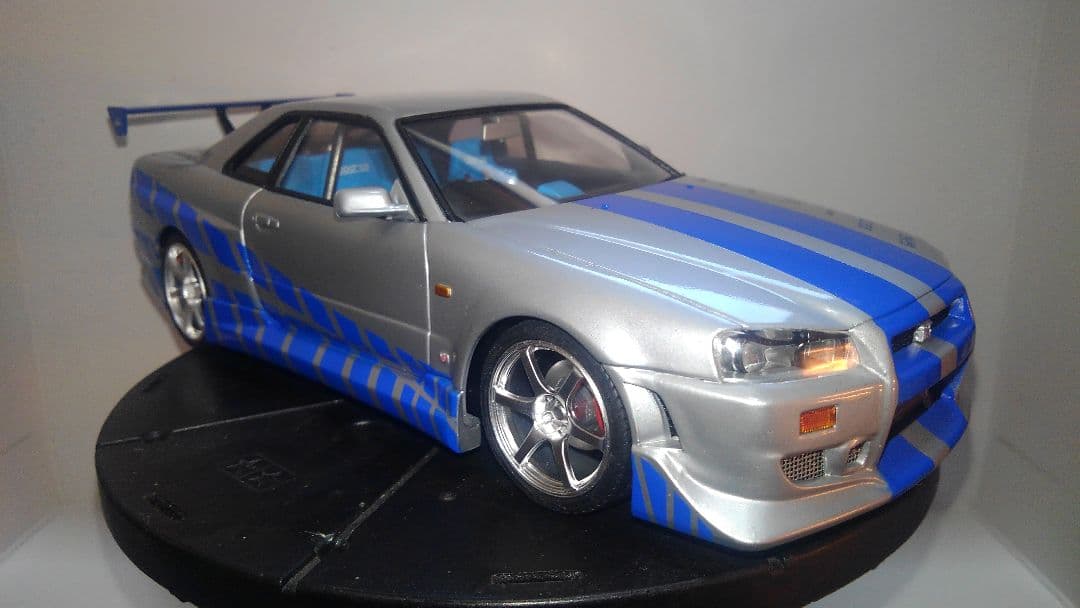 アオシマ 1/24 R34 GTR改 ワイルドスピード ブライアン風完成品 - メルカリ