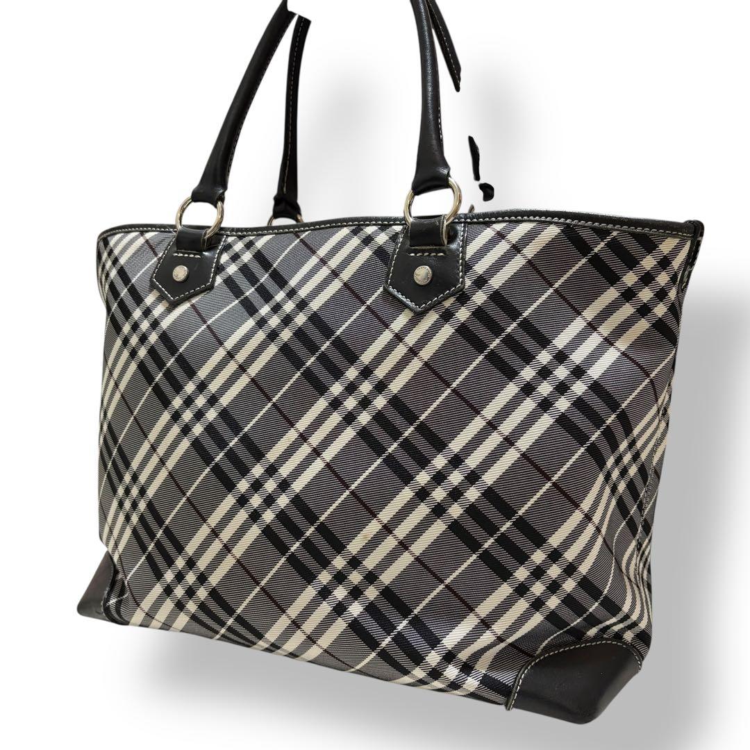 バーバリーブルーレーベル トートバッグ ノバチェック レザー