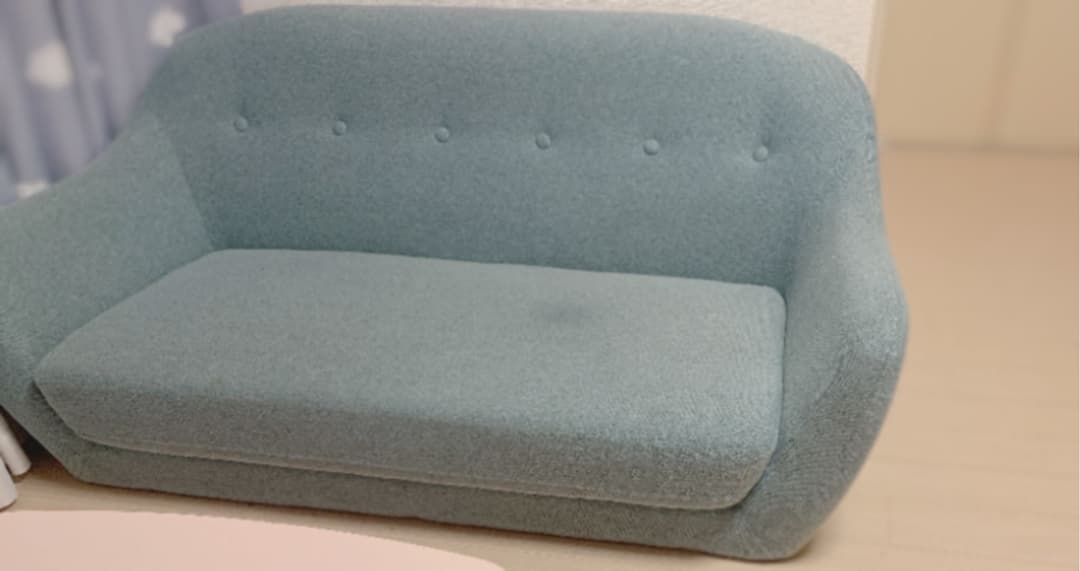 まおさん再購入用】グリーンファブリックオットマン