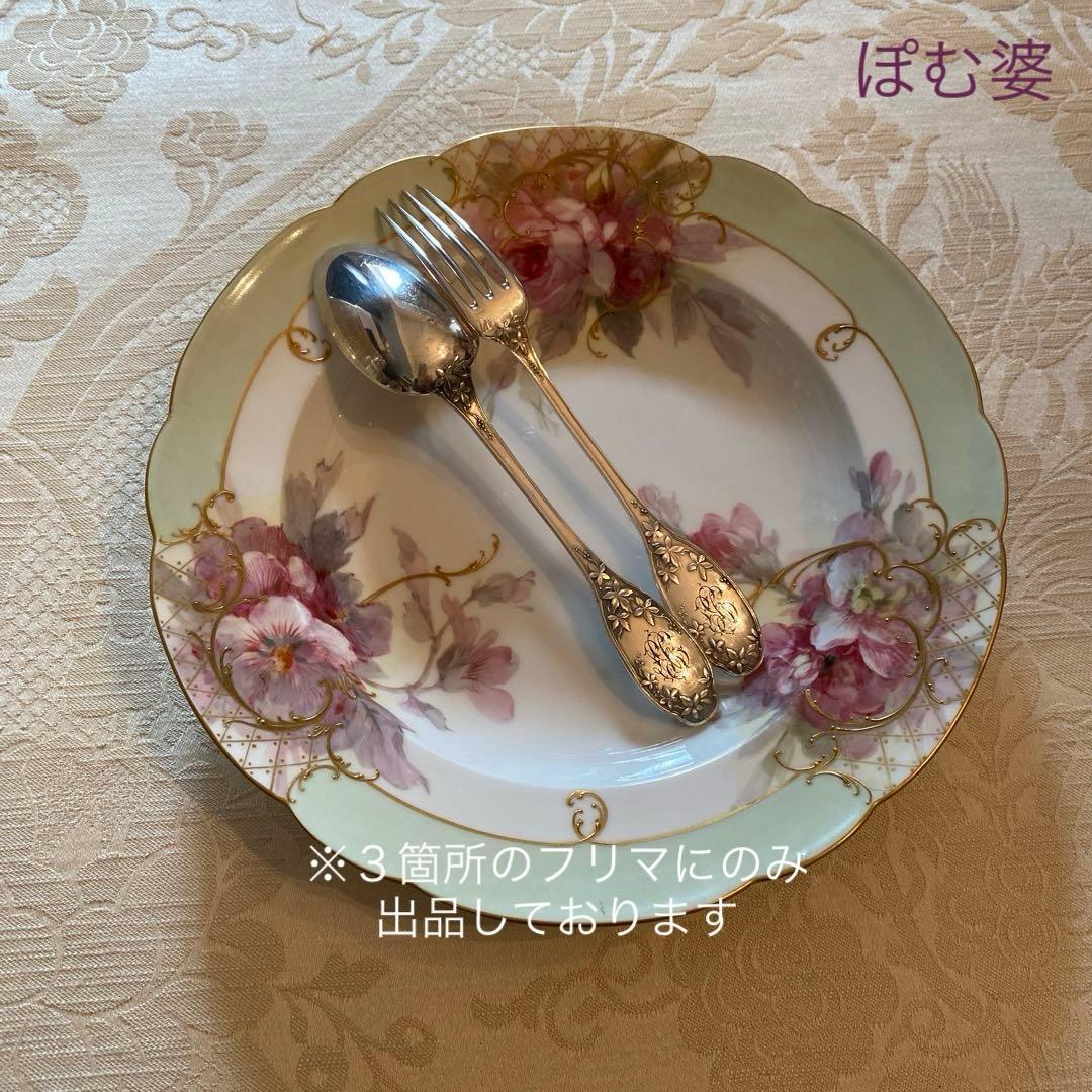 【フランス／E.Lefebvre】純銀／デザートフォーク＆スプーン フランス／E.Lefebvre】純銀／デザートフォーク＆デザートスプーンの