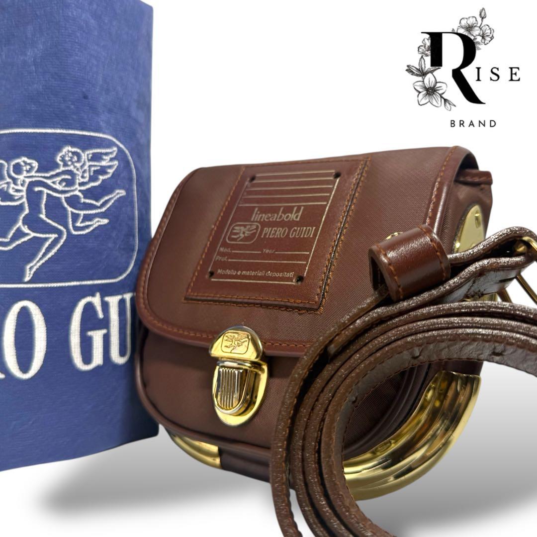 【美品・希少】ピエログイディ リナボールド 小型 ウエストバッグ ブラウン