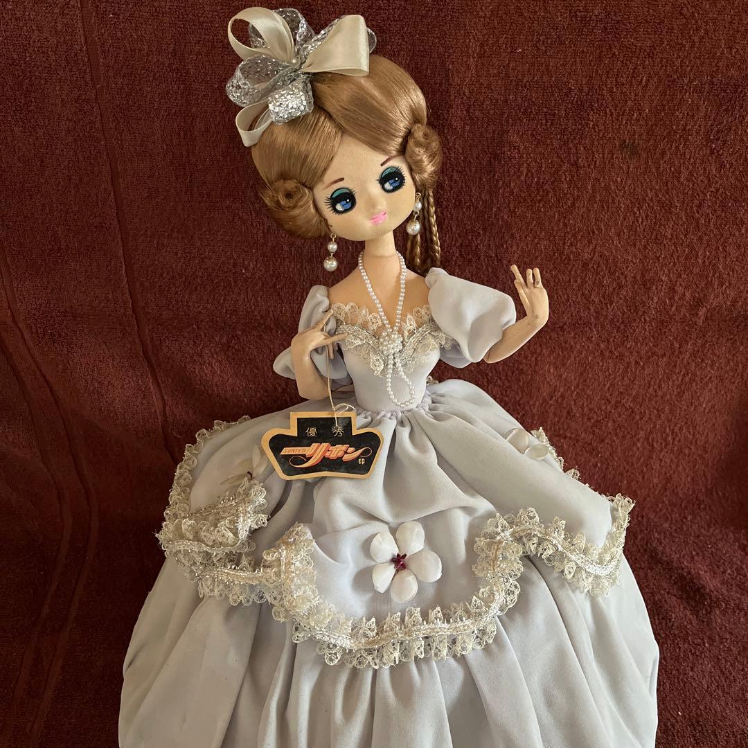 スキヨ人形 昭和レトロ SUKIYO リボン ポーズ人形 フランス人形 ドレス