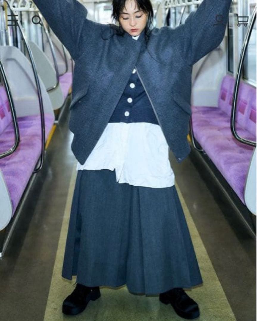 kirakirachine☆ボックスタックスカートグレー36サイズ