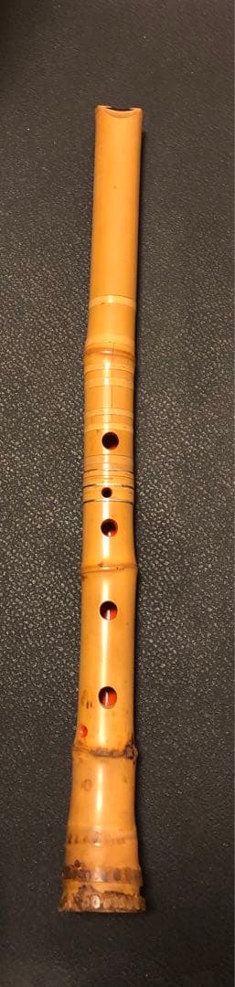 尺八　精華銘　銀三　唄口金　七孔　一尺九寸　都山流